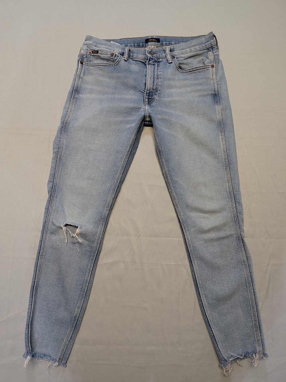 Polo Ralph Lauren Light Blue Tompkins Mid Rise Skinny Crop Jeans Women's Size 29